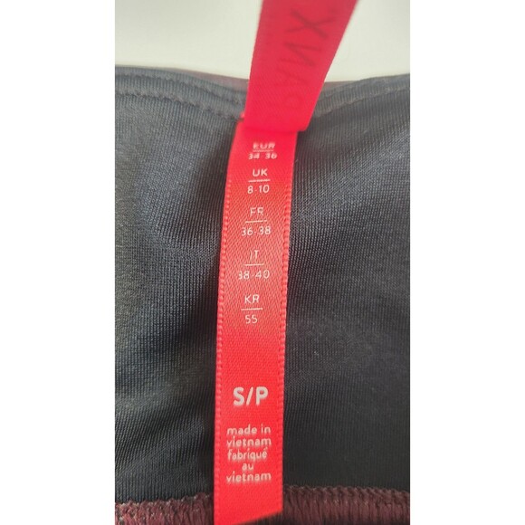 SPANX High Waisted Liquid Sparkle Leggings Size S Burgundy Sculpting Booty Boost - Picture 2 of 9